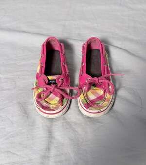 Sperry Top-Sider Biscayne 1-Eye Pink Multi Plaid Boat Shoes Women's Size 8M